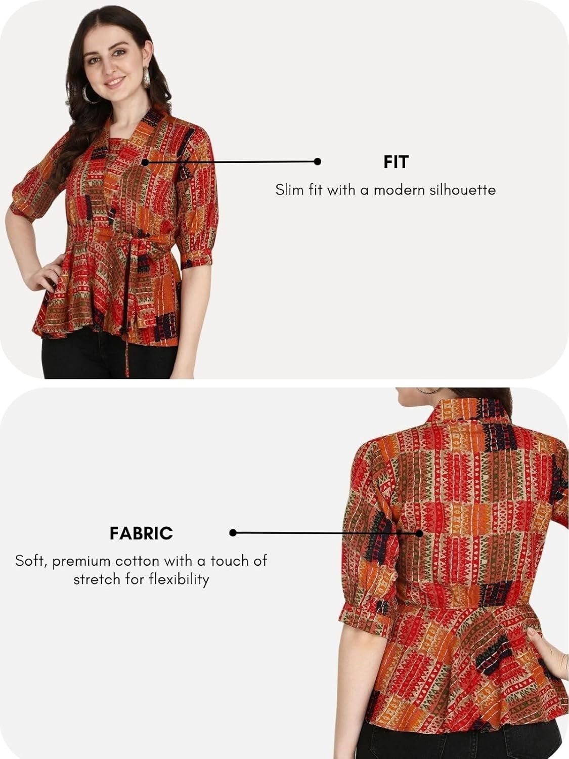 Leriya Fashion Women's Printed Regular Fit Top with Half Sleeves for Office Wear, Casual Wear, Under 399 Top for Women/Girls Top