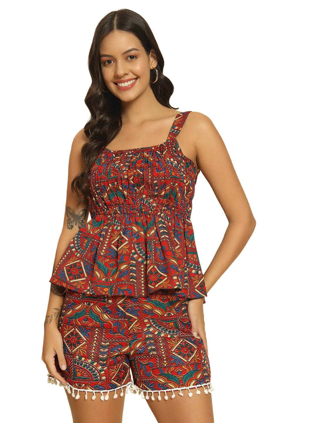 ADDYVERO V-Neck Sleeveless Cotton Blend Solid Bodycon Knee-Length Women Dress