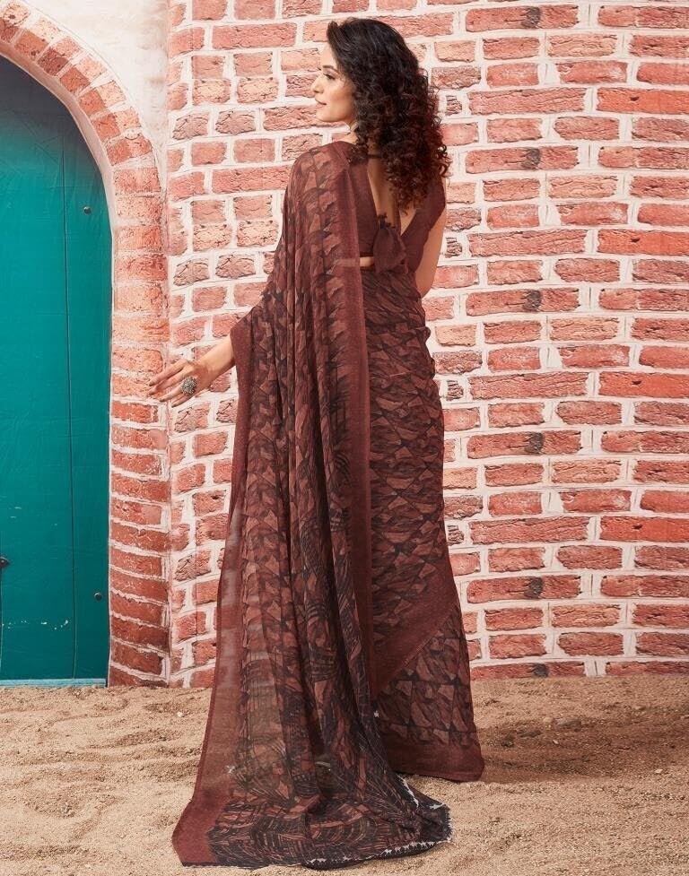 FASHION Women's Georgette Floral Printed Saree