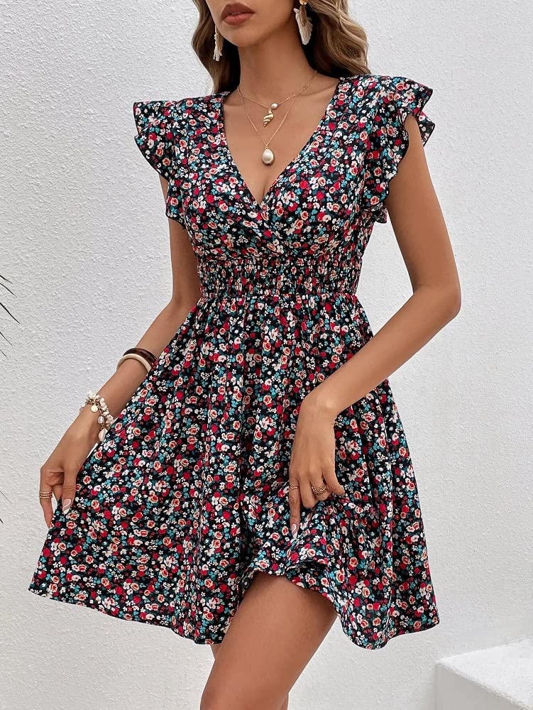 Leriya Fashion One Piece Dress for Women| Midi Dress for Women| Birthday Dress for Women (XXX-Large, Multi) Multicolour