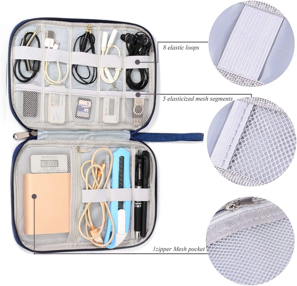 Electronics Organizer Bag Waterproof Carrying Pouch