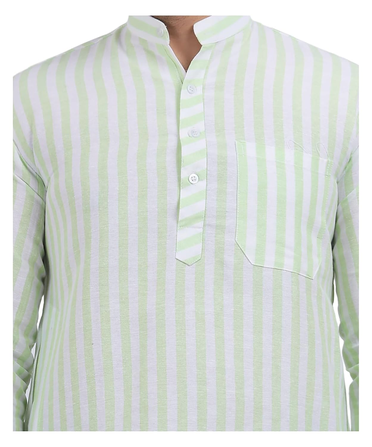 A F COLLECTION STORE Men's Khadi Cotton Striped Casual Long Kurta | Long Sleeves for Men | Regular Fit Cotton Stripedd Long Kurta