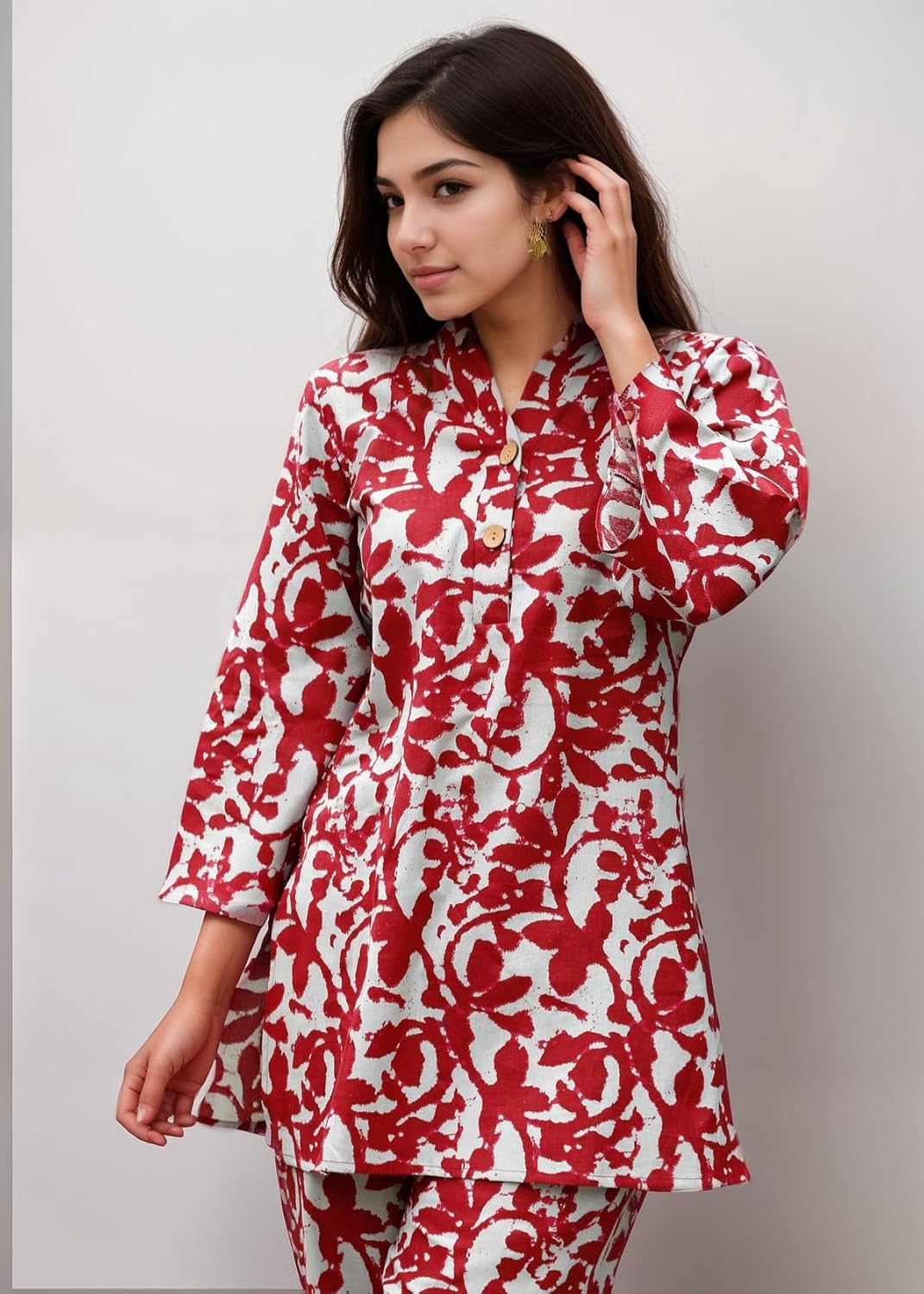 SHIENZY Stylish Printed Cotton Blend Co Ord Set