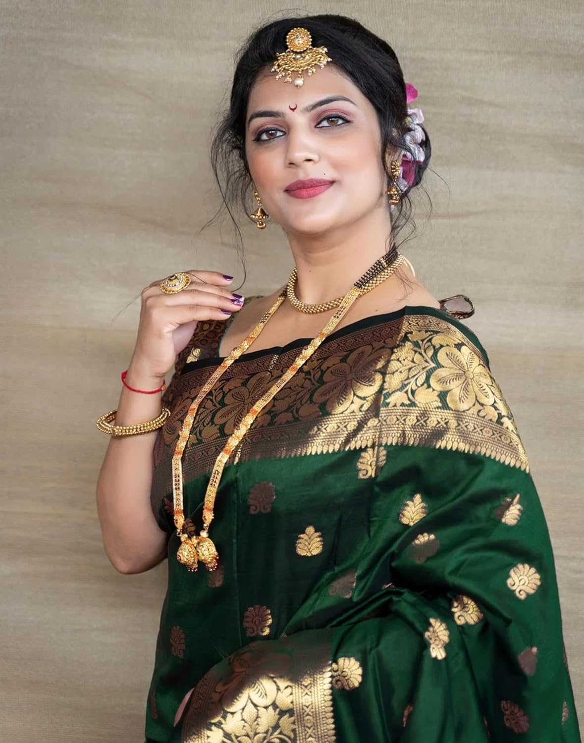 Sugathari Women's Banarasi Saree Pure Kanjivaram Silk Saree