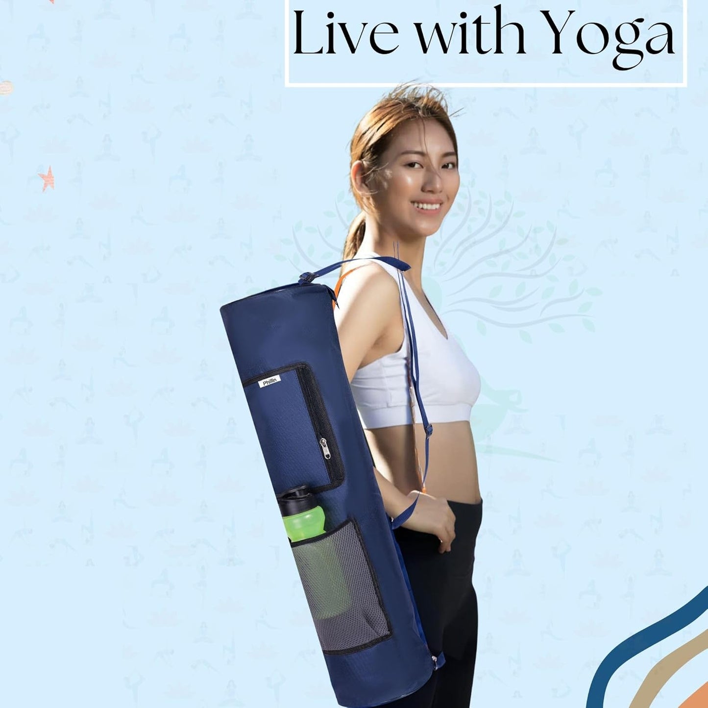 PHILLIN Yoga Mat Cover Bag with Adjustable Shoulder