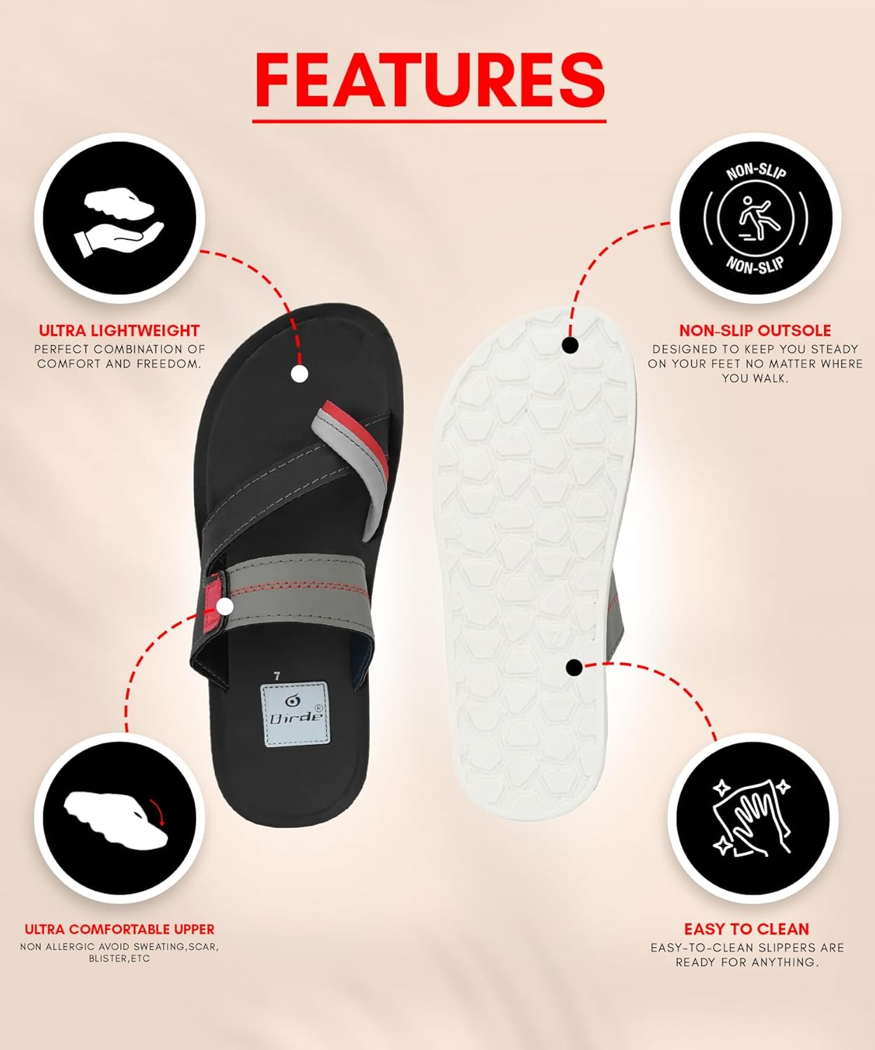 Birde Men PU Slippers and Flip Flops For Men - alphahostel.in