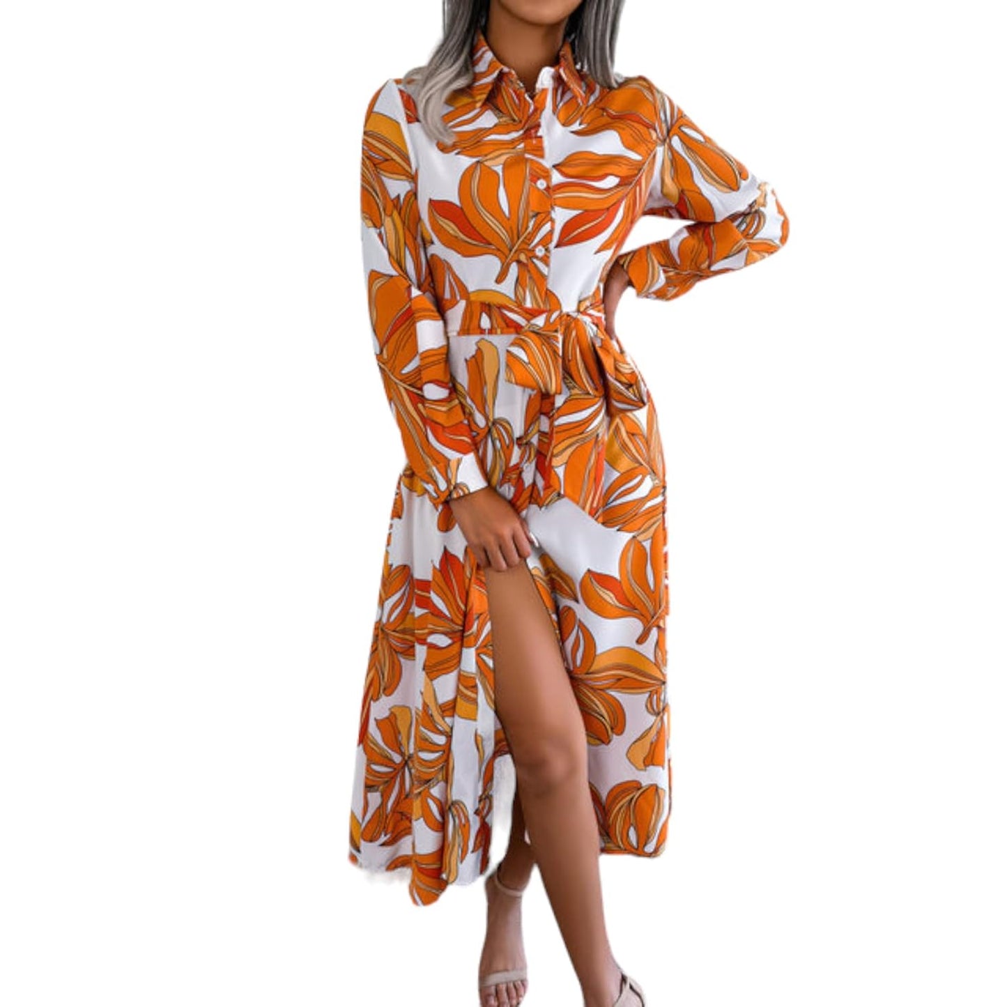 Gufrina Women's Full Sleeve Collar Neck Western Dress