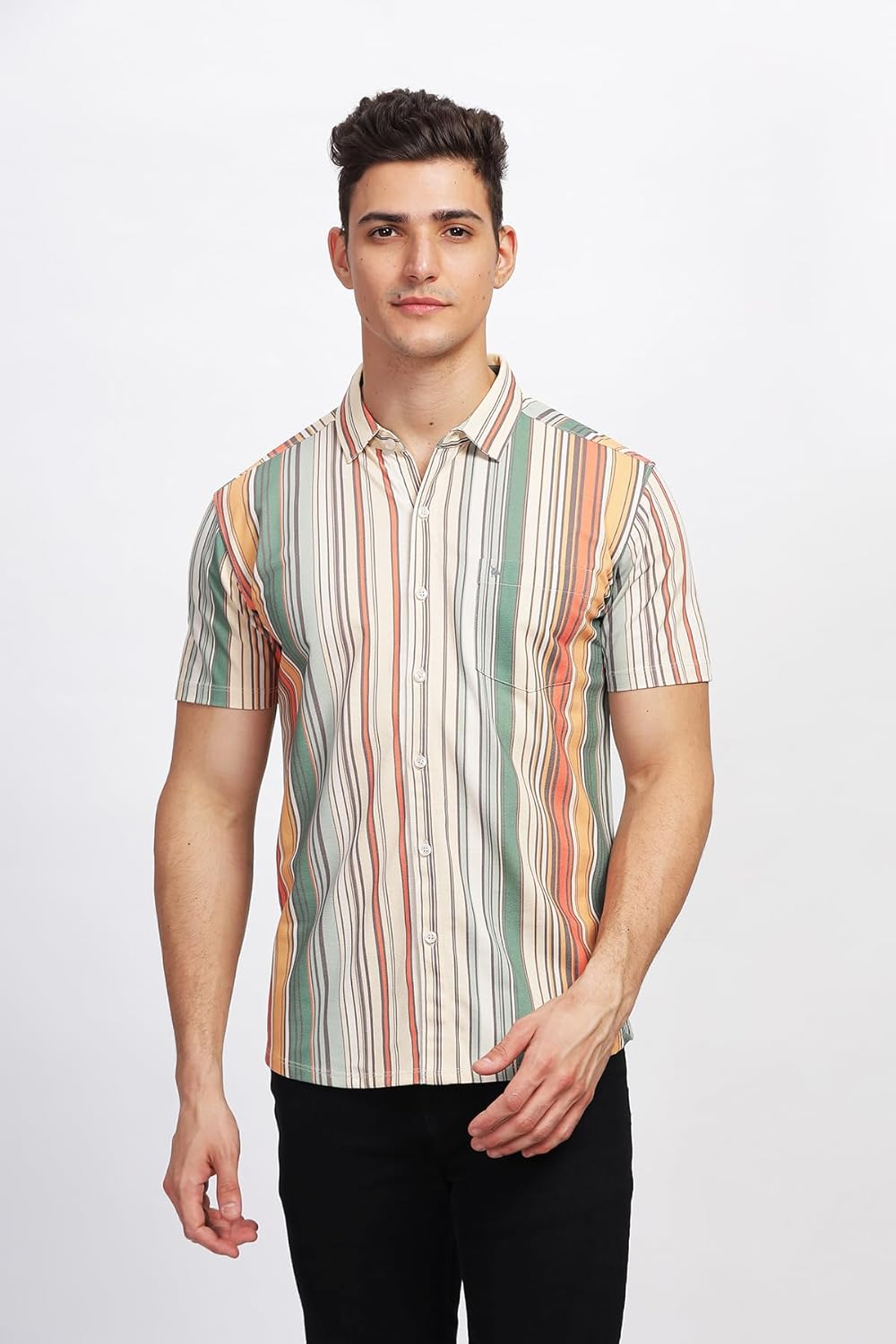 BULLMER Trendy Regular Fit Printed Causal Shirt for Men