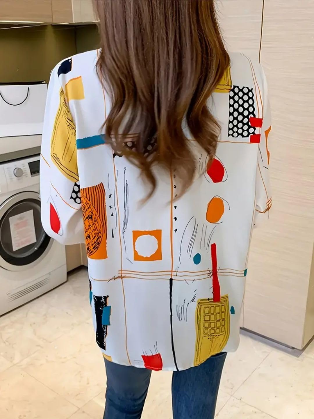 Trendy Queen Women's Printed Straight Mandarin Neck Shirt for Women's | Tops for Woman Shirts | Shirt for Women Stylish Western (SD778_S)