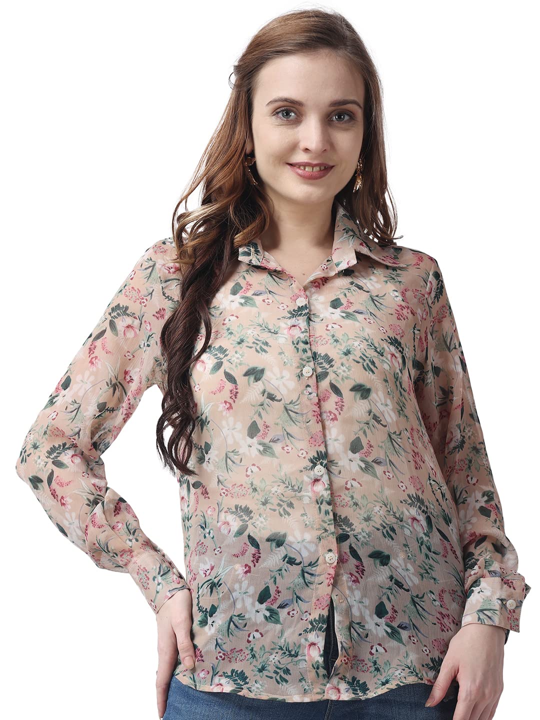 POPWINGS Printed Full-Sleeves Regular-Fit Polyester