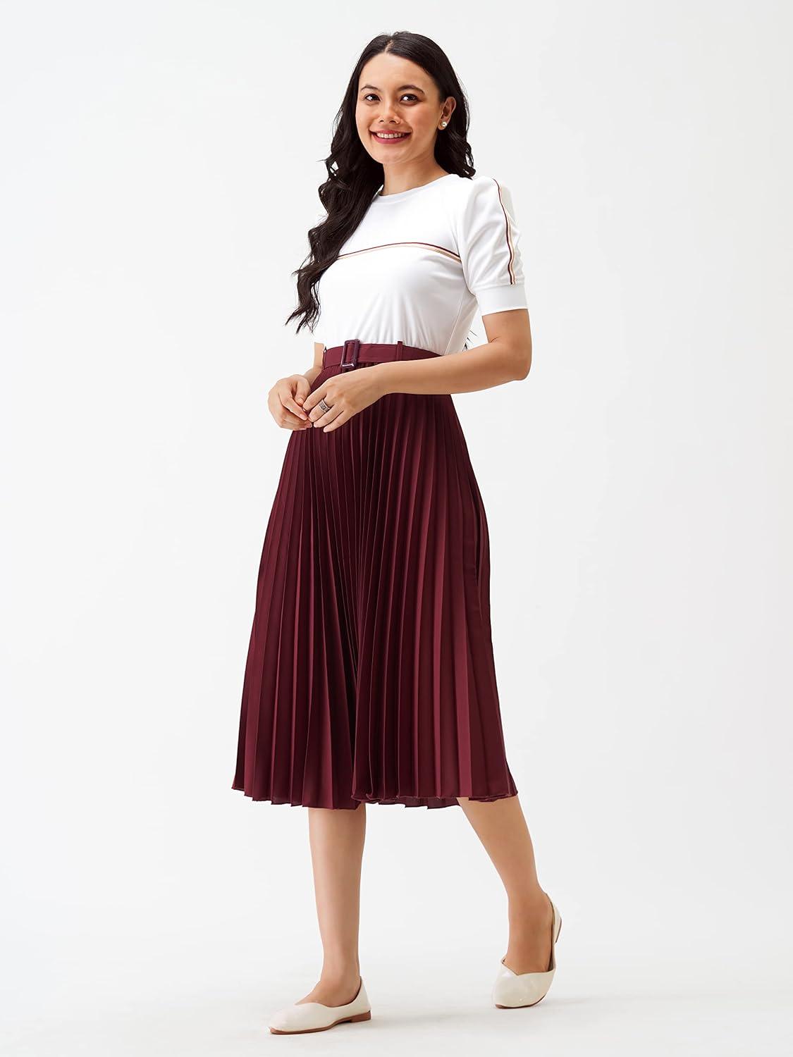 AASK Women Fit& Flare Polyster Solid Dress for Women