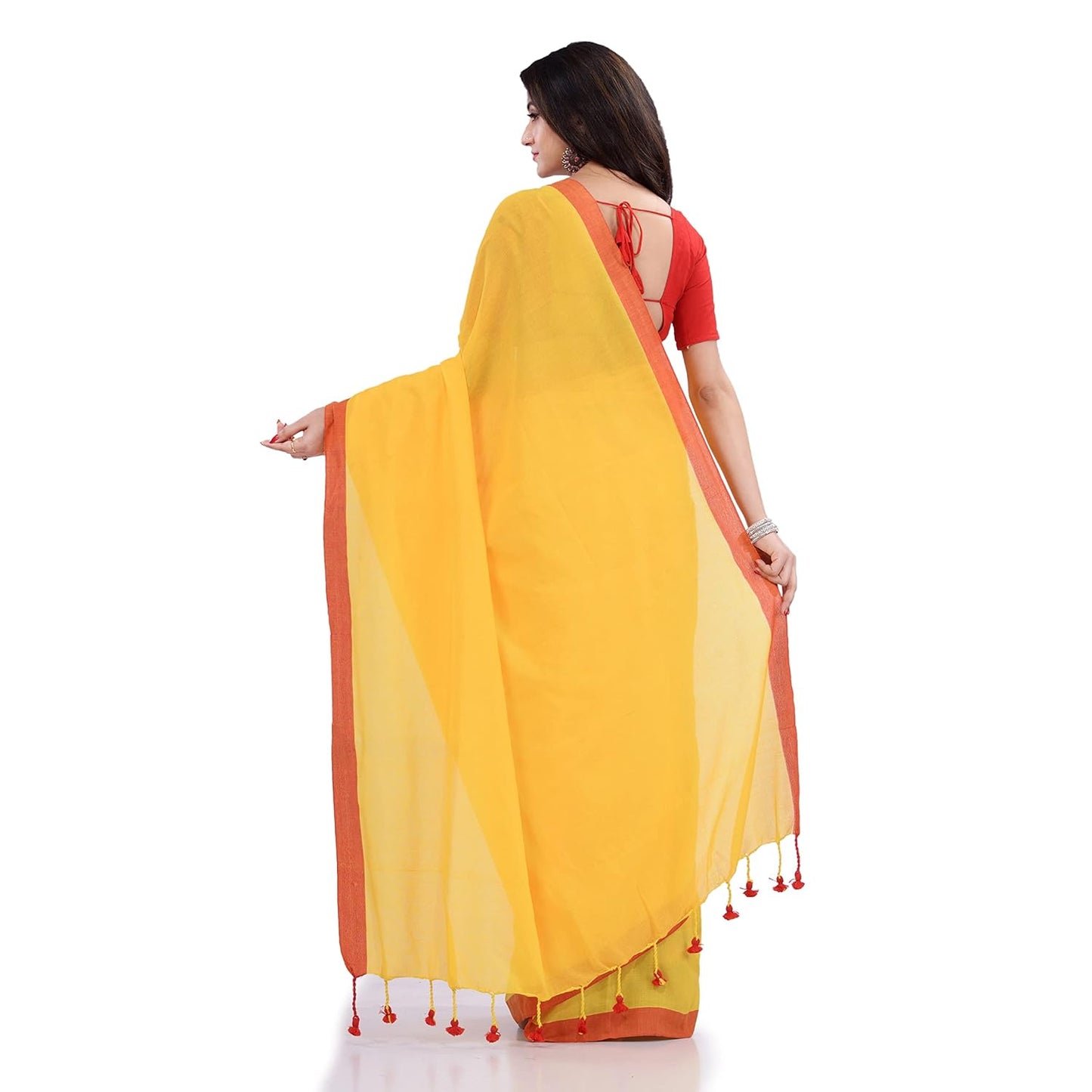 Women`s Handloom Pure Cotton Saree Without blouse