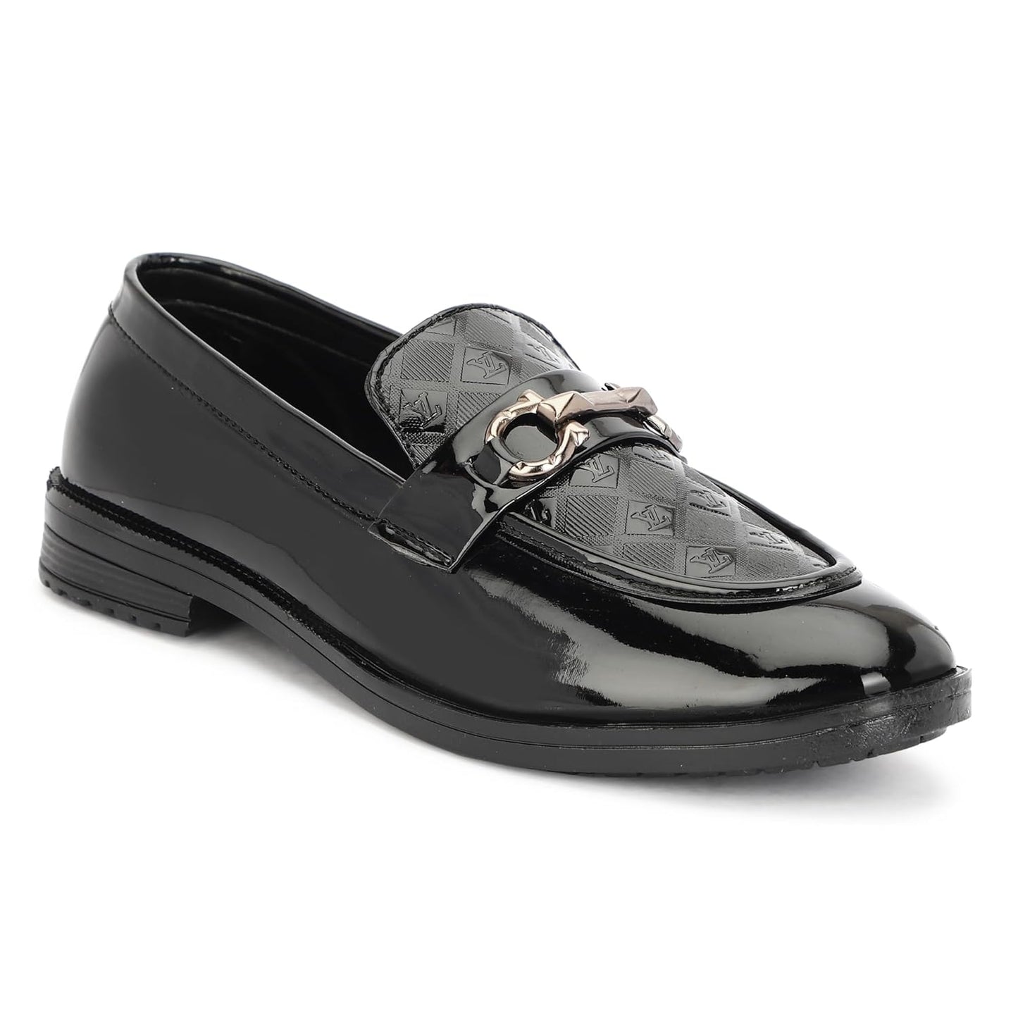AJINHA Men's Patent Leather Loafers, Brown Quilted - alphahostel.in