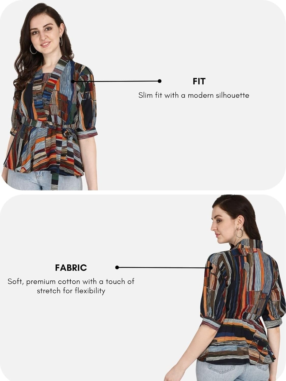 Leriya Fashion Women's Printed Regular Fit Top with Half Sleeves for Office Wear, Casual Wear, Under 399 Top for Women/Girls Top