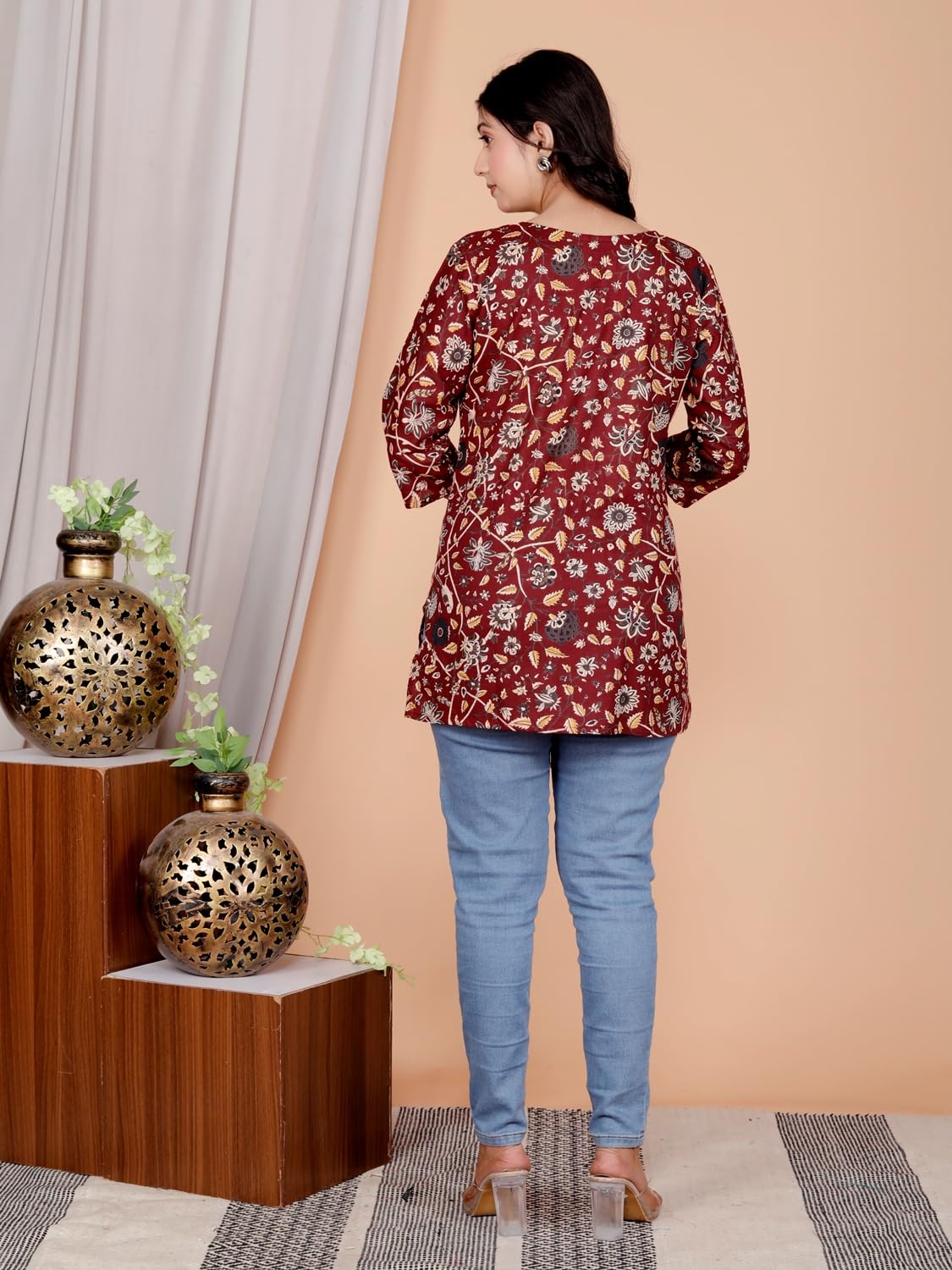 Women's Casual Jaipuri Cotton Printed Short Kurta