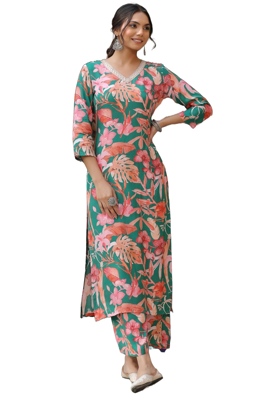 DESIGNER Women's Rayon Blend Kurta with Palazzo