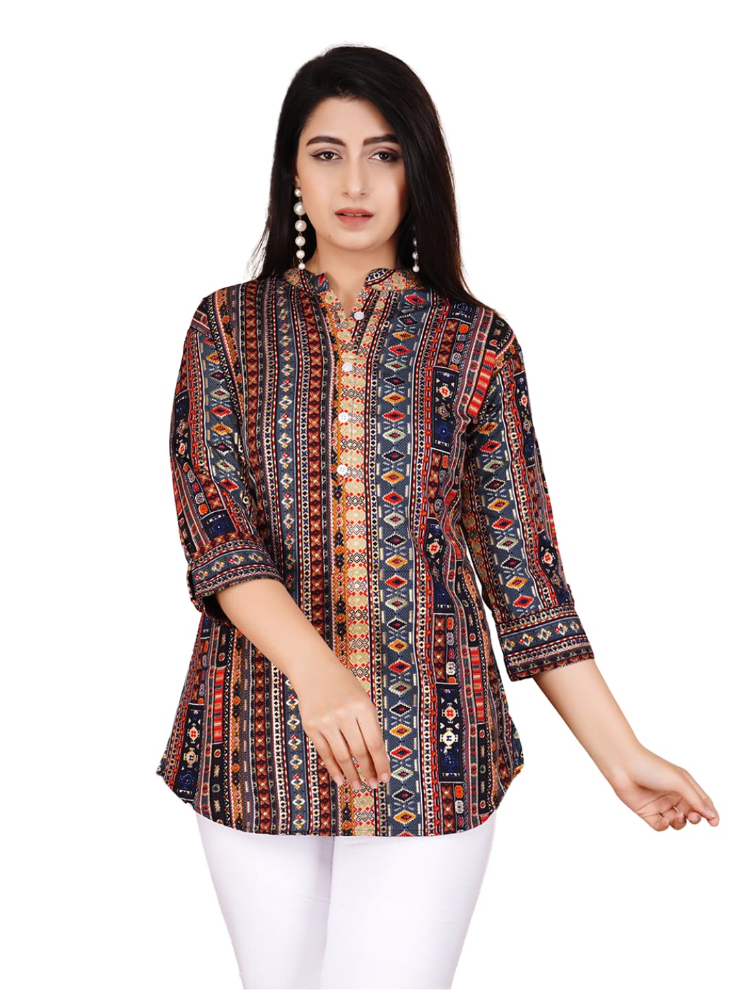 FebQ Women's Polycotton Fabric 3/4 Sleeves