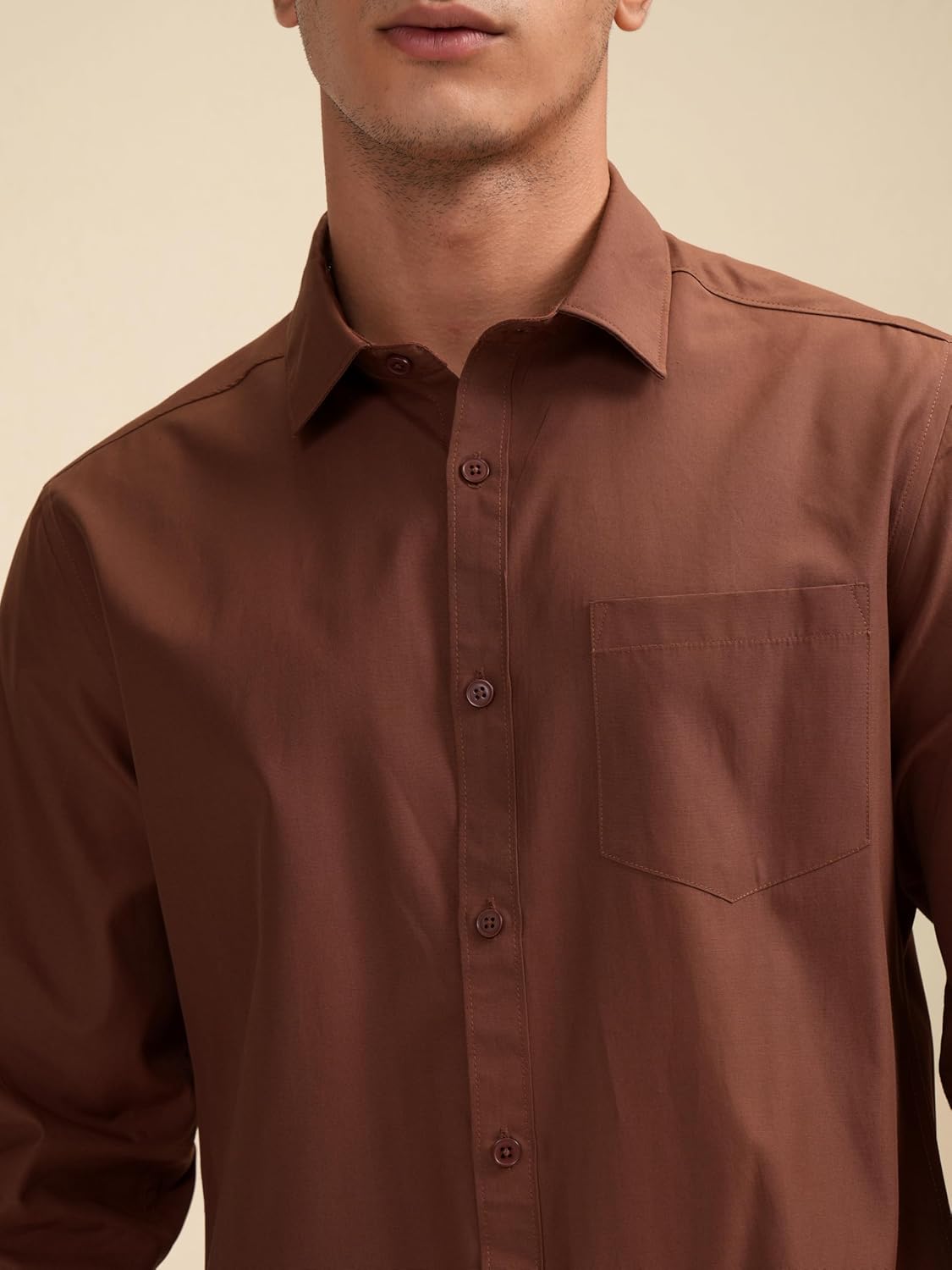 Highlander Men's Solid Slim Fit Shirt