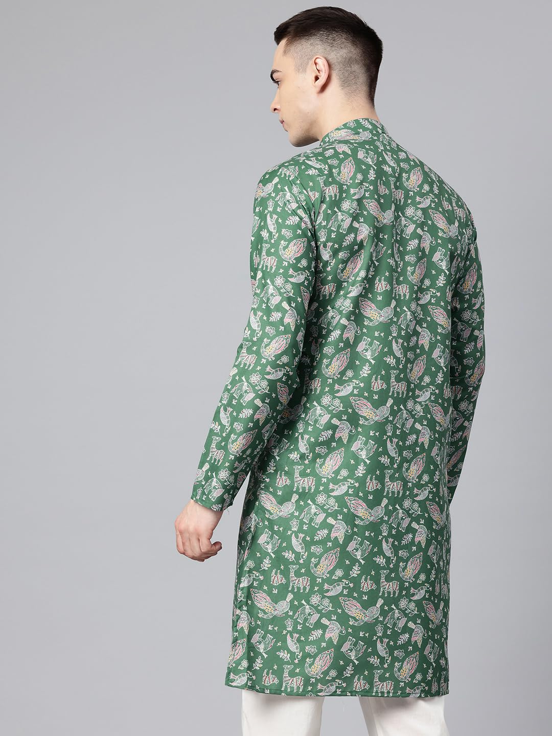Luxrio Printed Kurta for Men Cotton Blend Linen