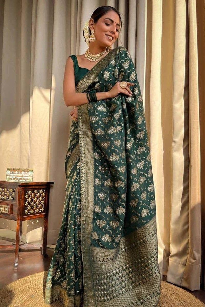 Women's Banarasi Kanjivaram Jacquard Art Silk Saree
