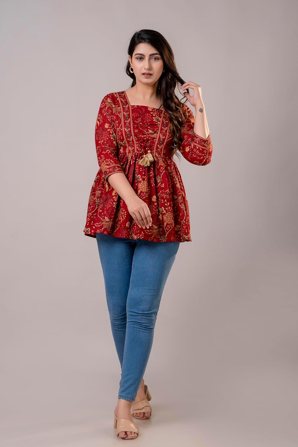 FASHION YANTRA Womens Printed Embroidery Top