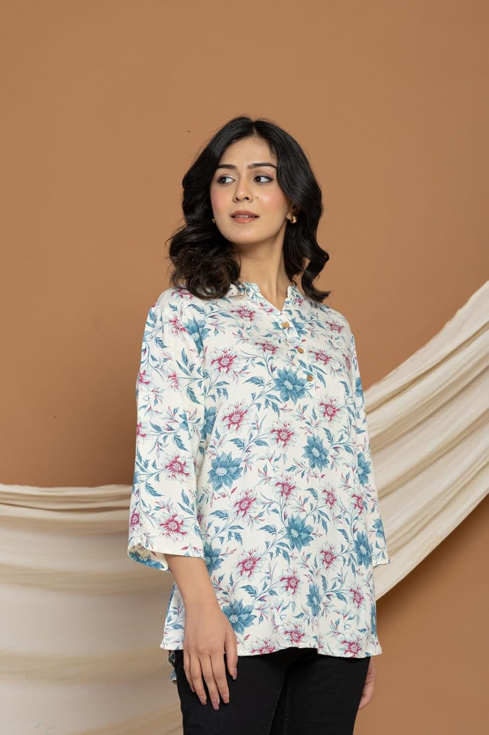 EthnoGlam’s Multi-Color Cotton Anarkali Kuri