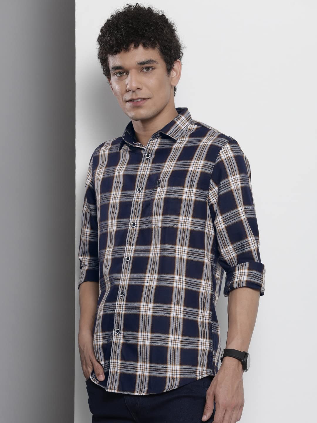The Indian Garage Co Men's Cotton Regular Fit Checkered