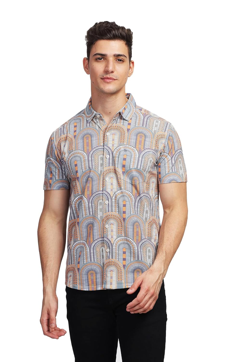 BULLMER Trendy Regular Fit Printed Causal Shirt for Men