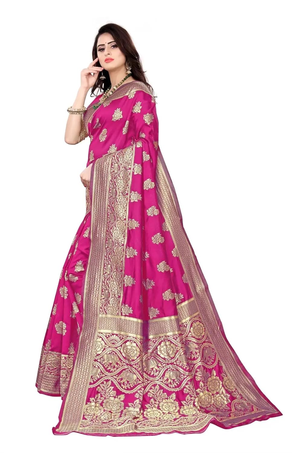 Women's Banarasi SareeSilk Saree With Blouse Piece