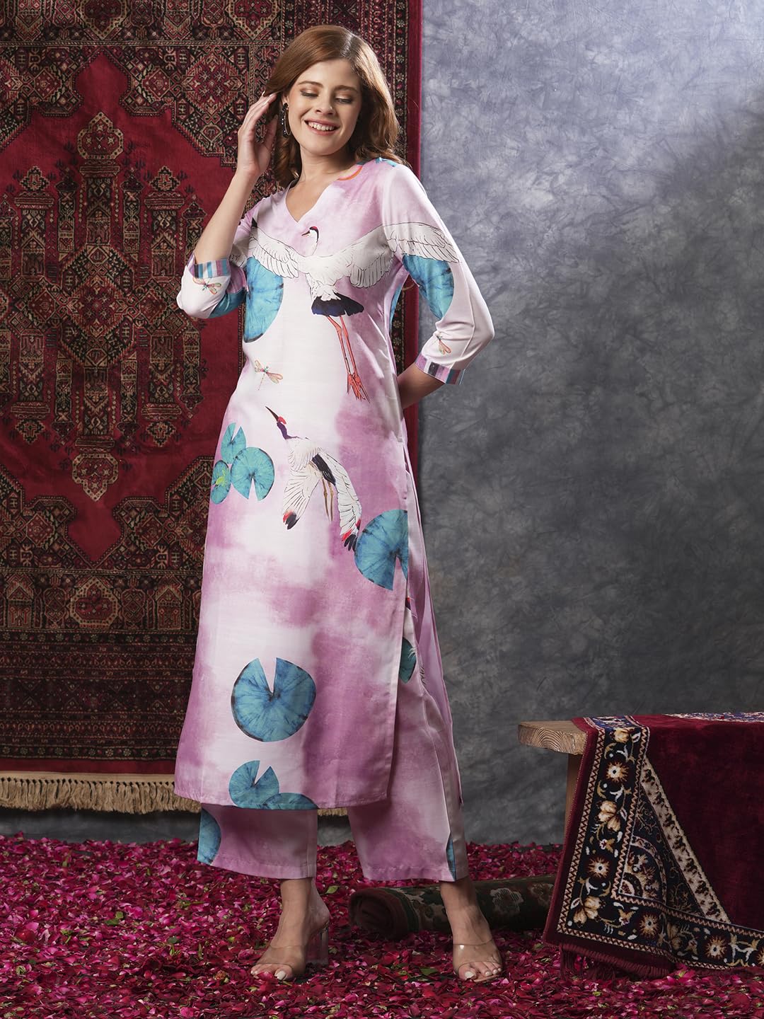 GoSriKi Women's Cotton Blend Kurta & Palazzo