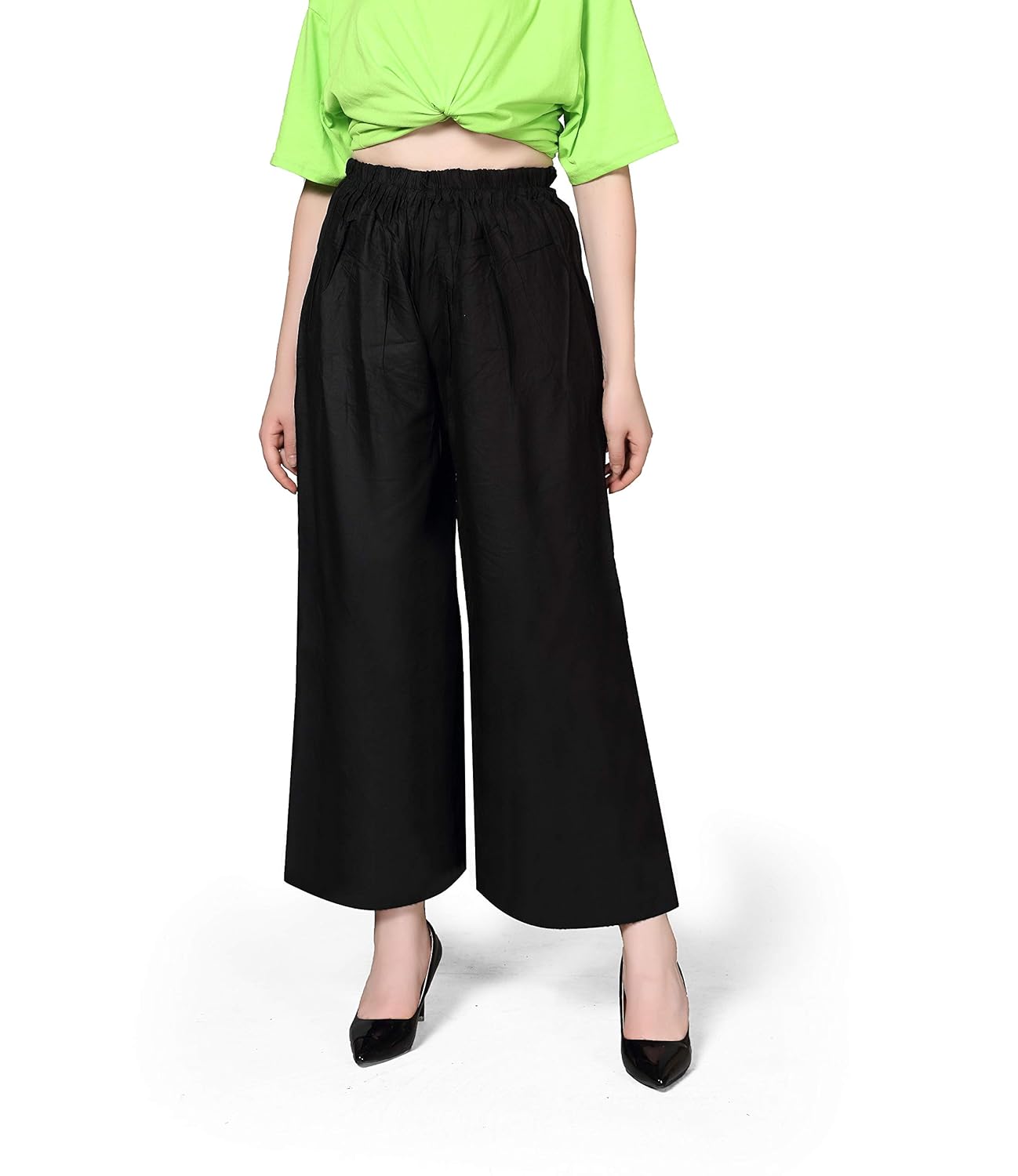 Pranjal Women's Premium Regular Fit Rayon Palazzo