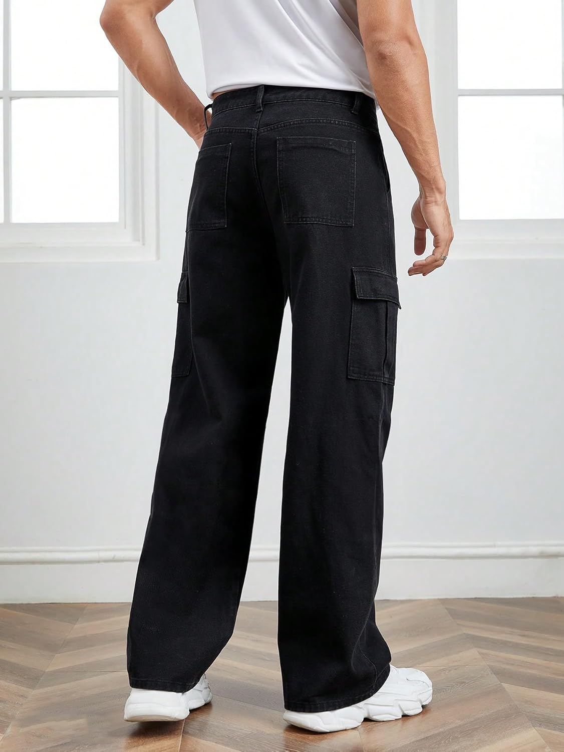 KOTTY Mens's Trendy Denim Cargo Jeans