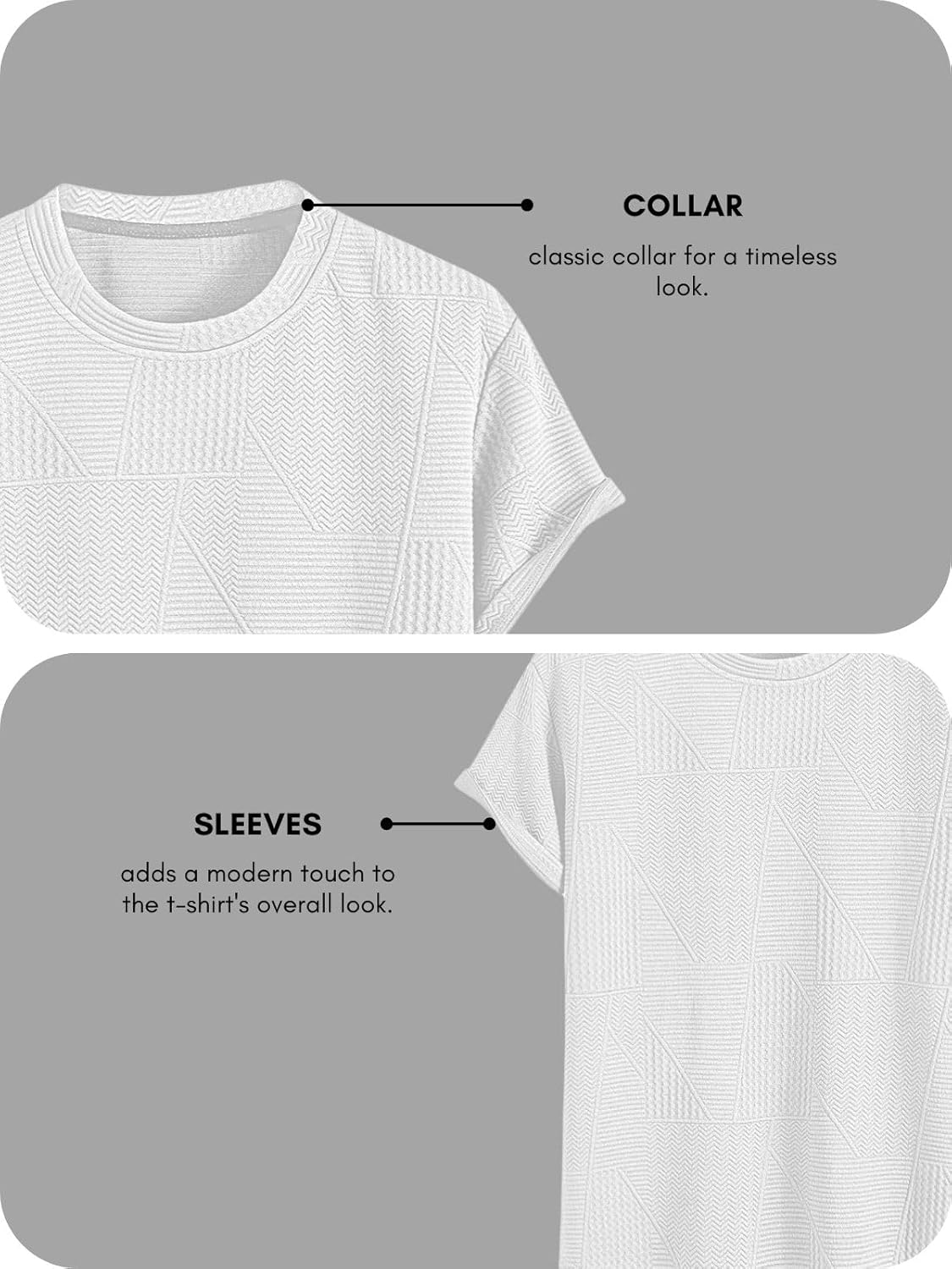 GRECIILOOKS T Shirt for Men Cotton | Textured Oversized