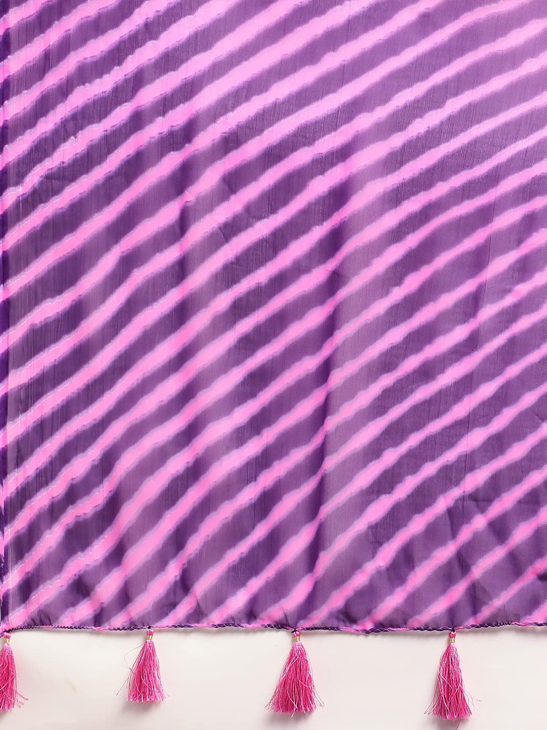 Women's Chiffon Lehriya Printed Saree Without Blouse