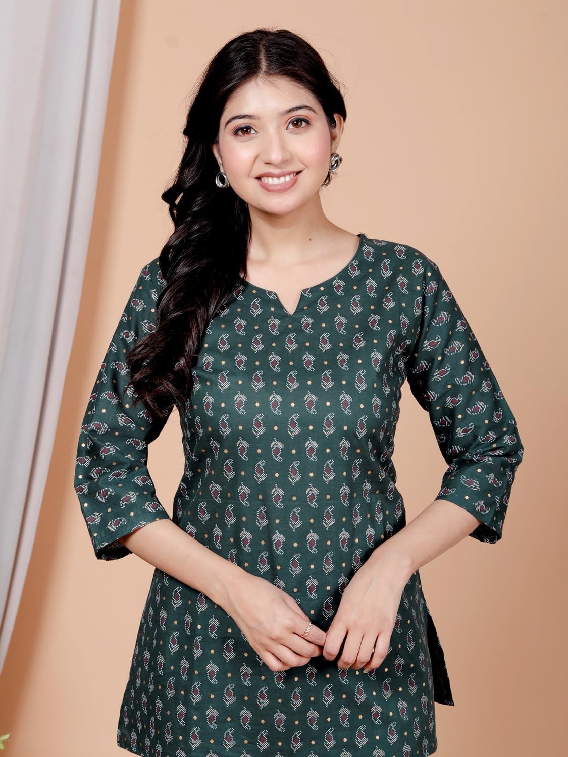 Women's Casual Jaipuri Cotton Printed Short Kurta