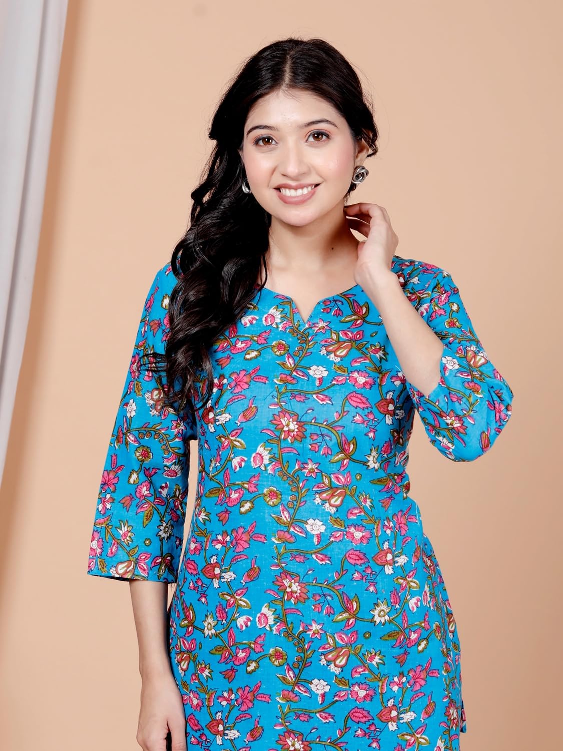 Women's Casual Jaipuri Cotton Printed Short Kurta