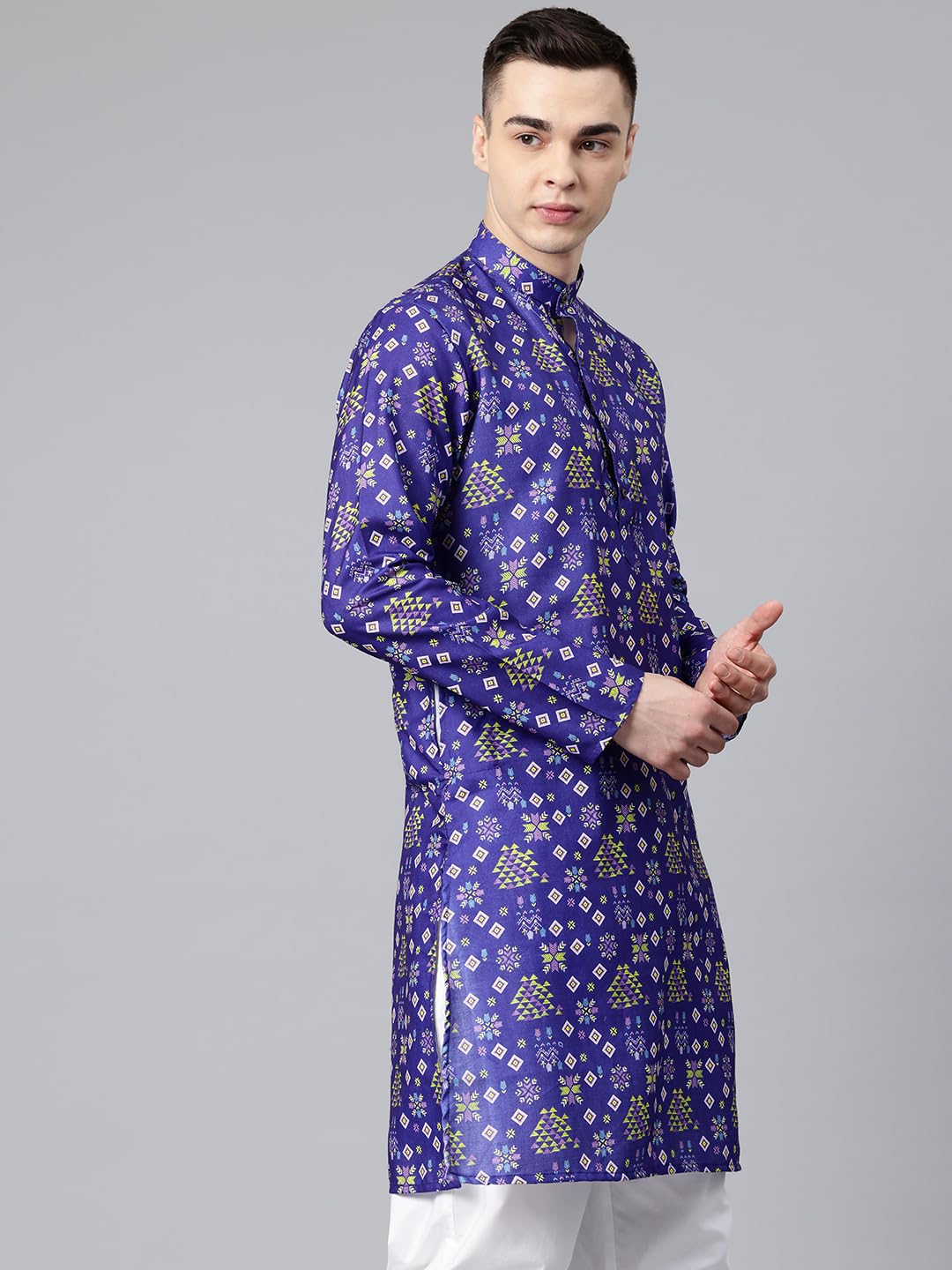 Luxrio Printed Kurta for Men Cotton Blend Linen