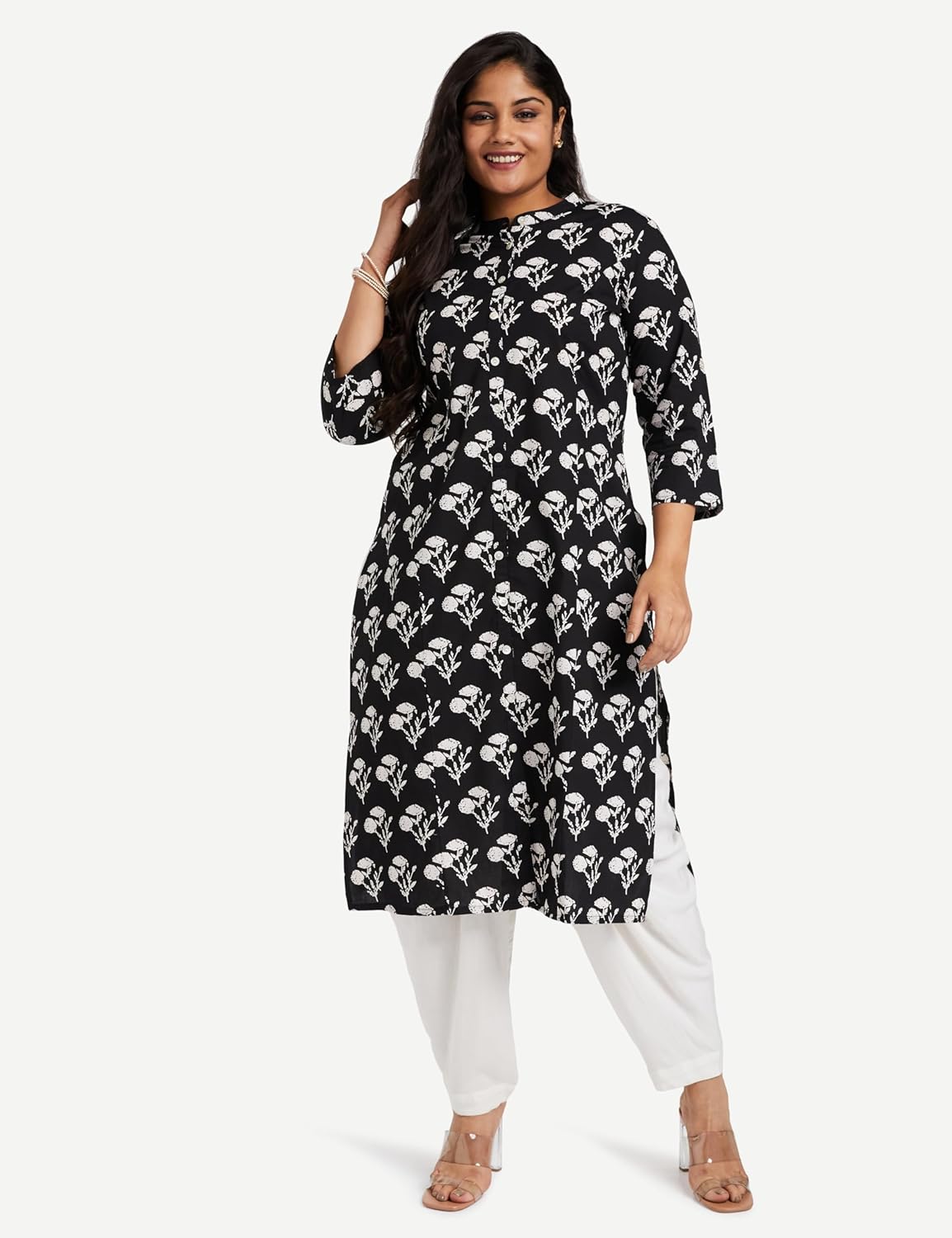 Myx Women's Print Cotton Regular Fit Kurta