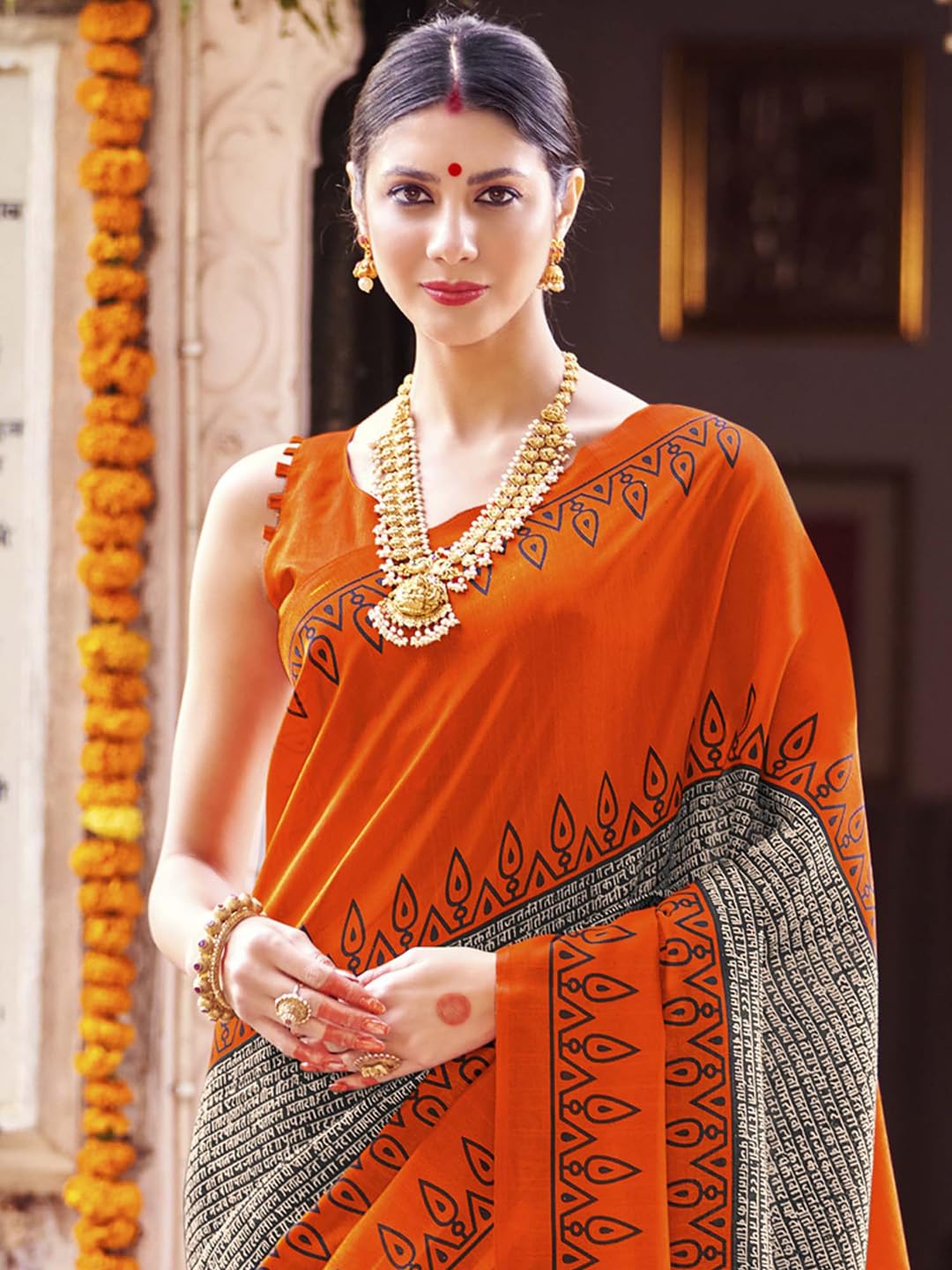 Women's Bhagalpuri Silk Ethnic Motif Printed Saree