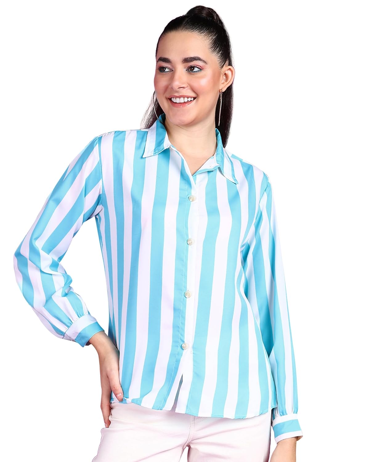 POPWINGS Printed Full-Sleeves Regular-Fit Polyester