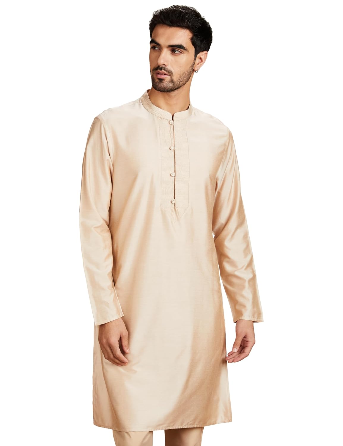 Symbol Men's Rayon Blend Festive Solid Long Kurta (Regular Fit)
