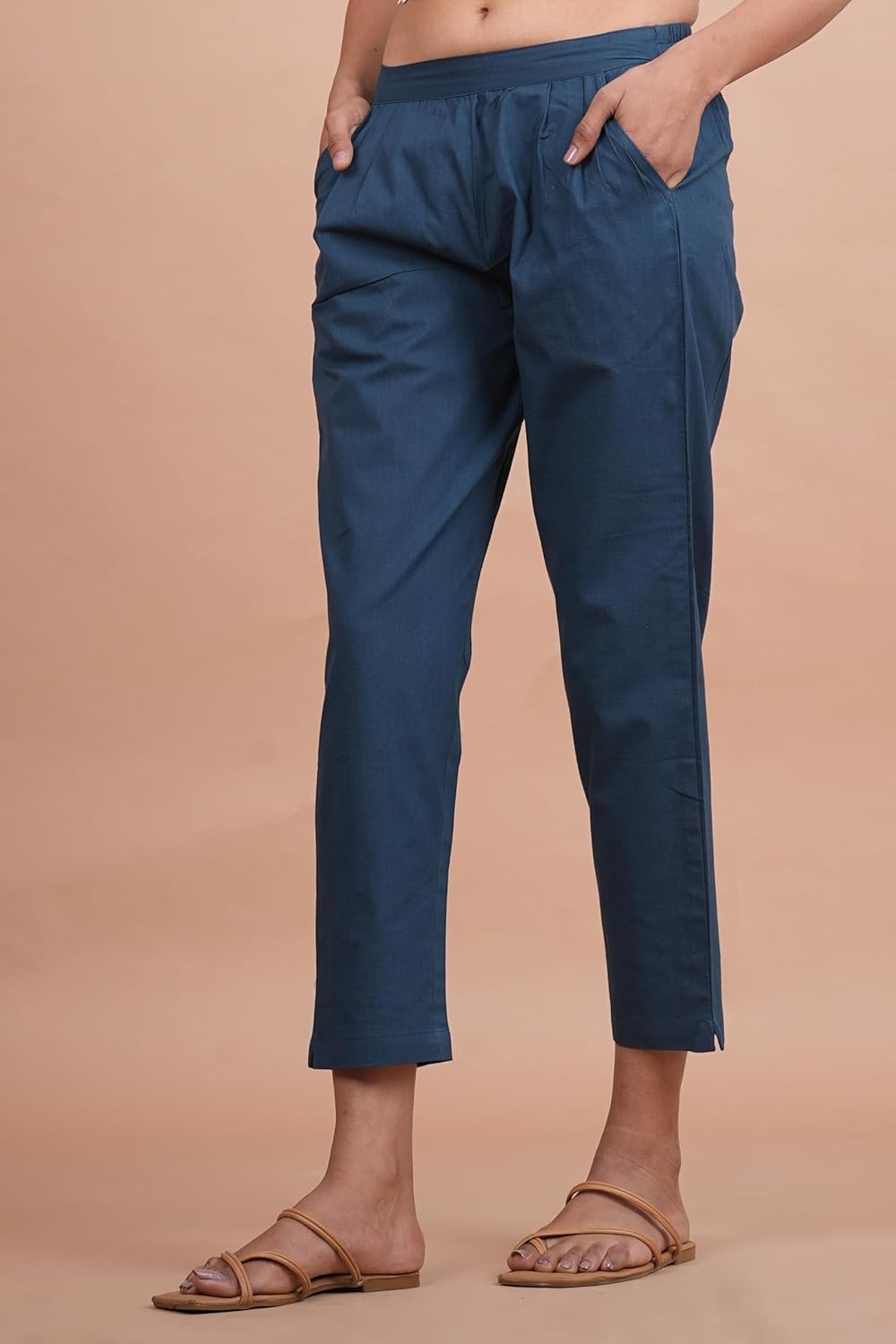 Jakpacks Cotton Ankle Fit Trouser Pants for Women