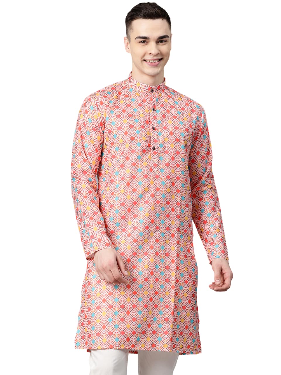 Luxrio Printed Kurta for Men Cotton Blend Linen