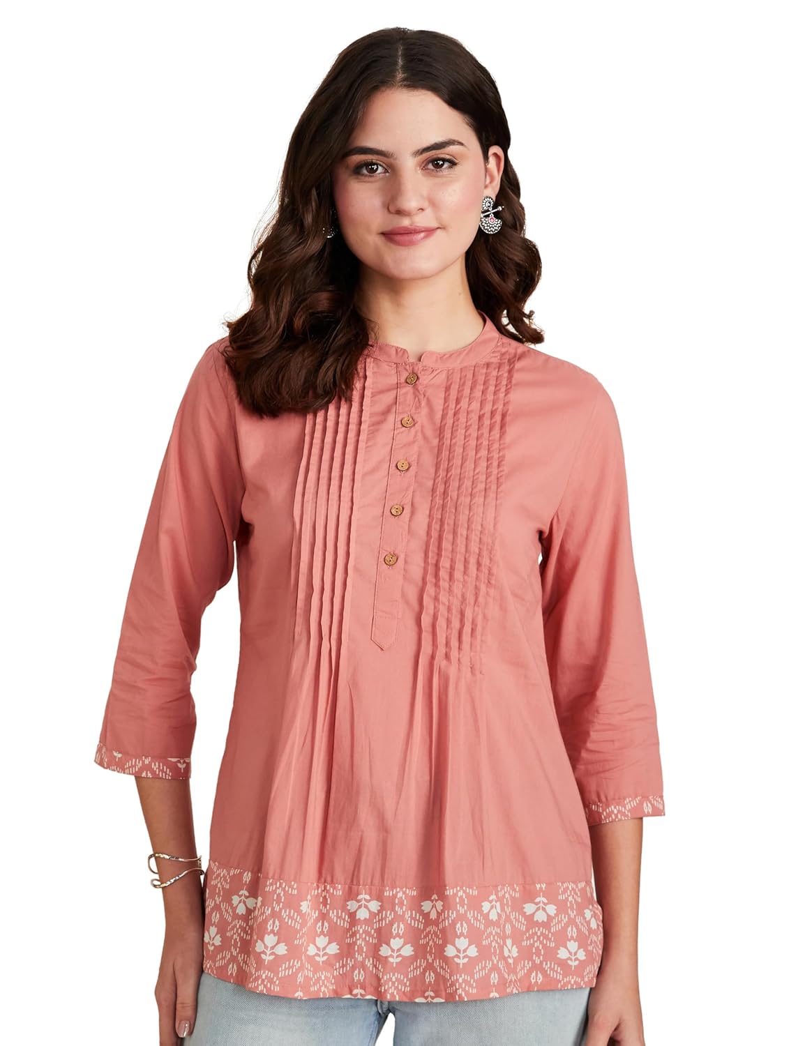 Myx Women's Cotton Printed A-line Short Kurti