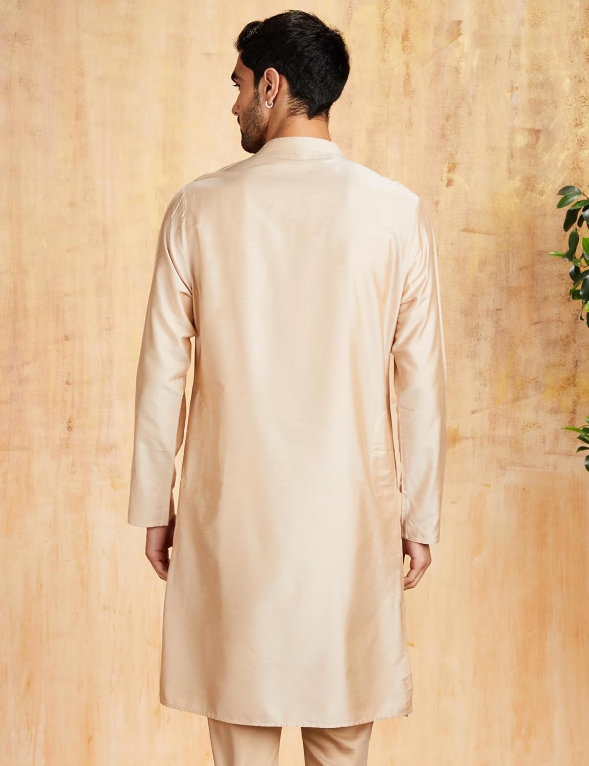 Symbol Men's Rayon Blend Festive Solid Long Kurta (Regular Fit)