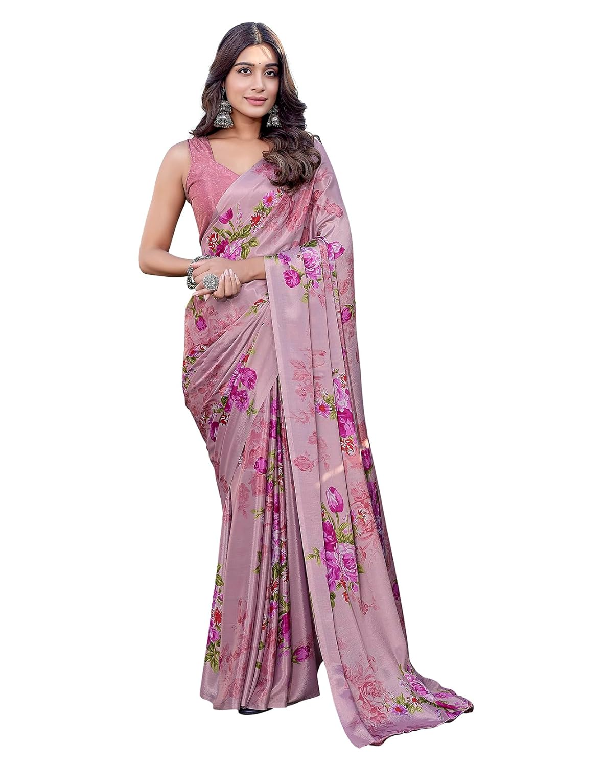 Yashika Women's Elegant Chiffon Saree Set with Blouse Piece