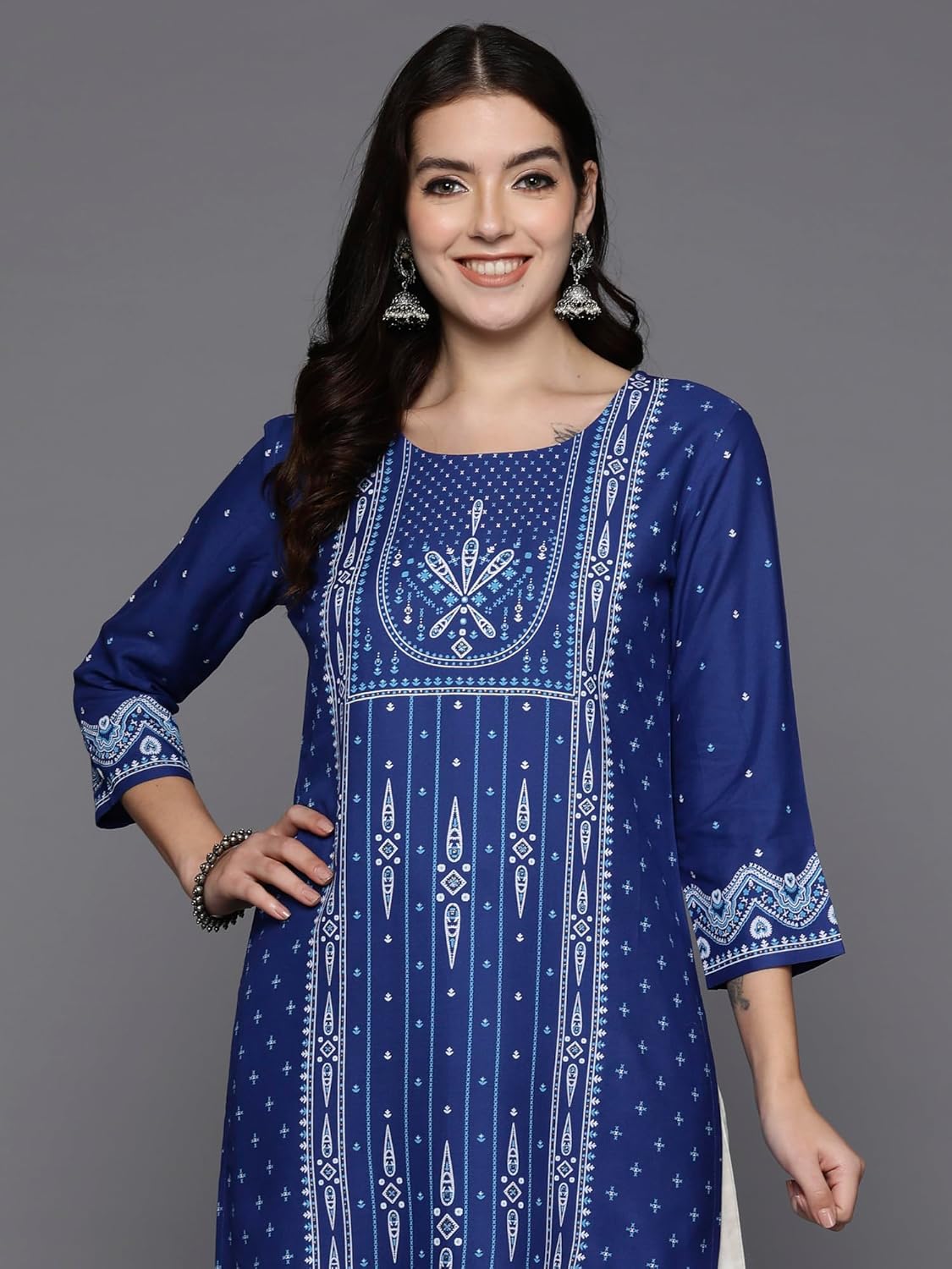 INDO ERA Women's Cotton Straight Fit Straight Kurta