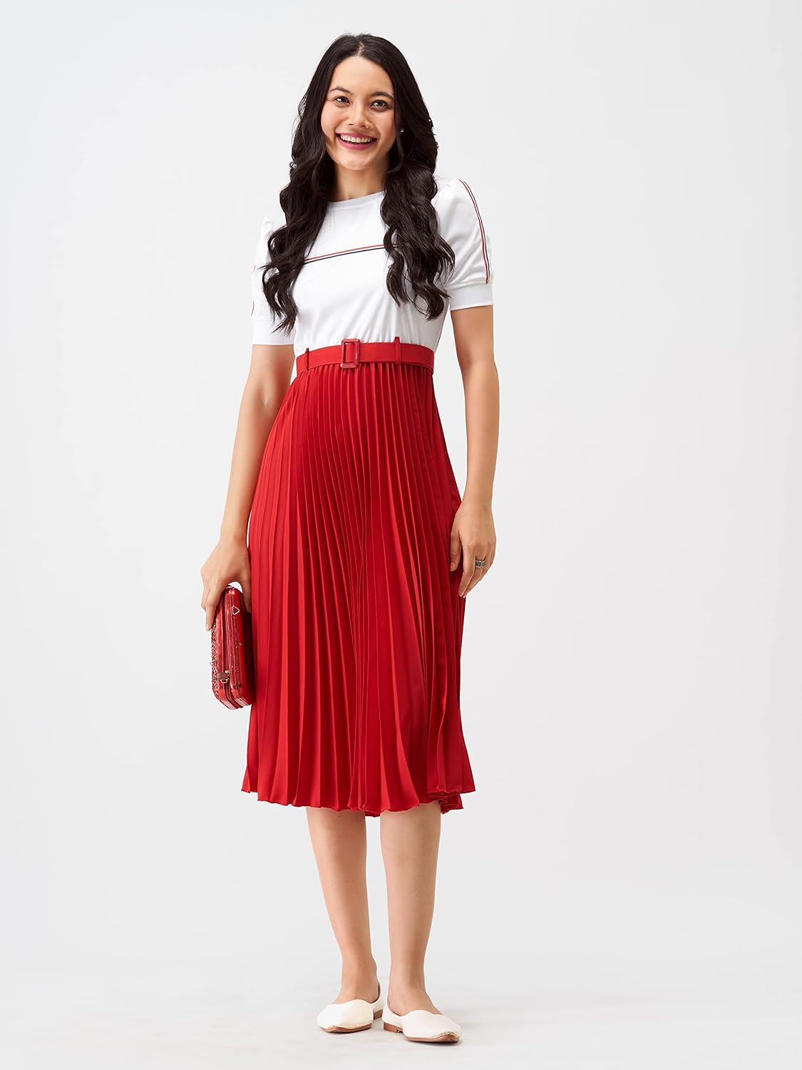 AASK Women Fit& Flare Polyster Solid Dress for Women