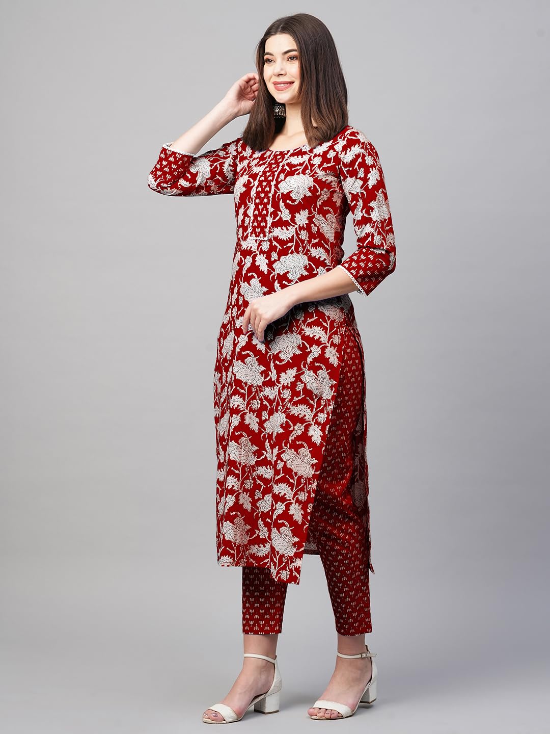 ANNI DESIGNER Women's Cotton Blend Kurta with Pant