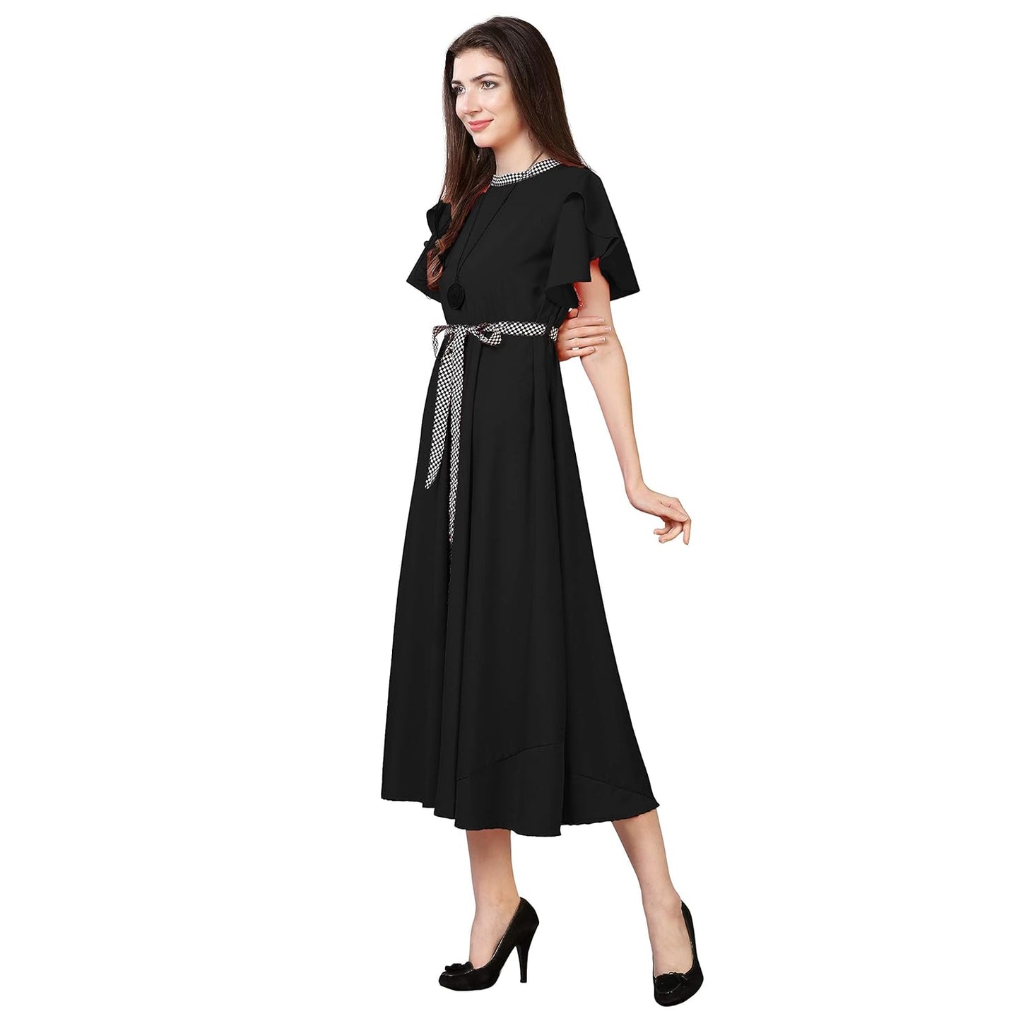 OOMPH! Women's Crepe A-Line Maxi Dress